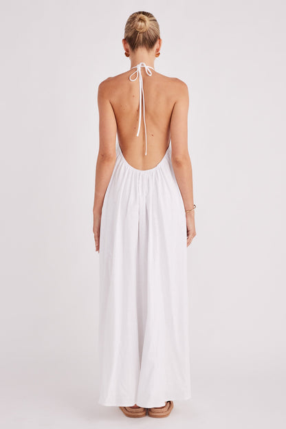 Alysse Halter Maxi Dress - White