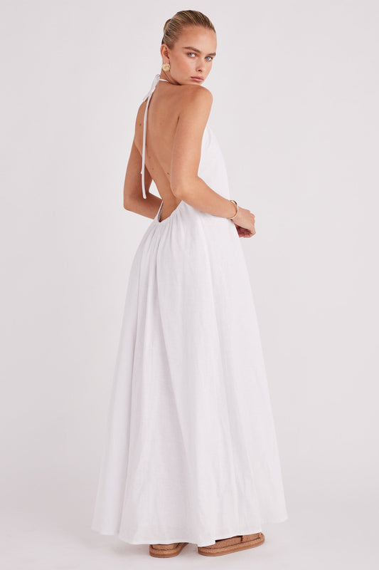 Alysse Halter Maxi Dress - White